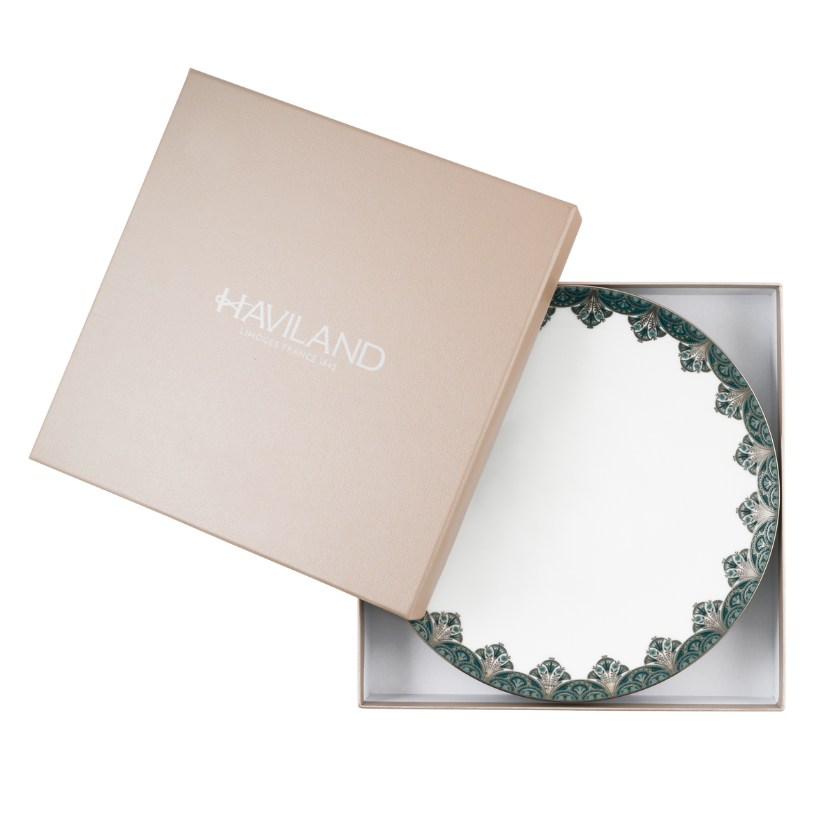 haviland-r-ves-du-nil-assiette-d-ner-vert-platine-porcelaine-2 image 2
