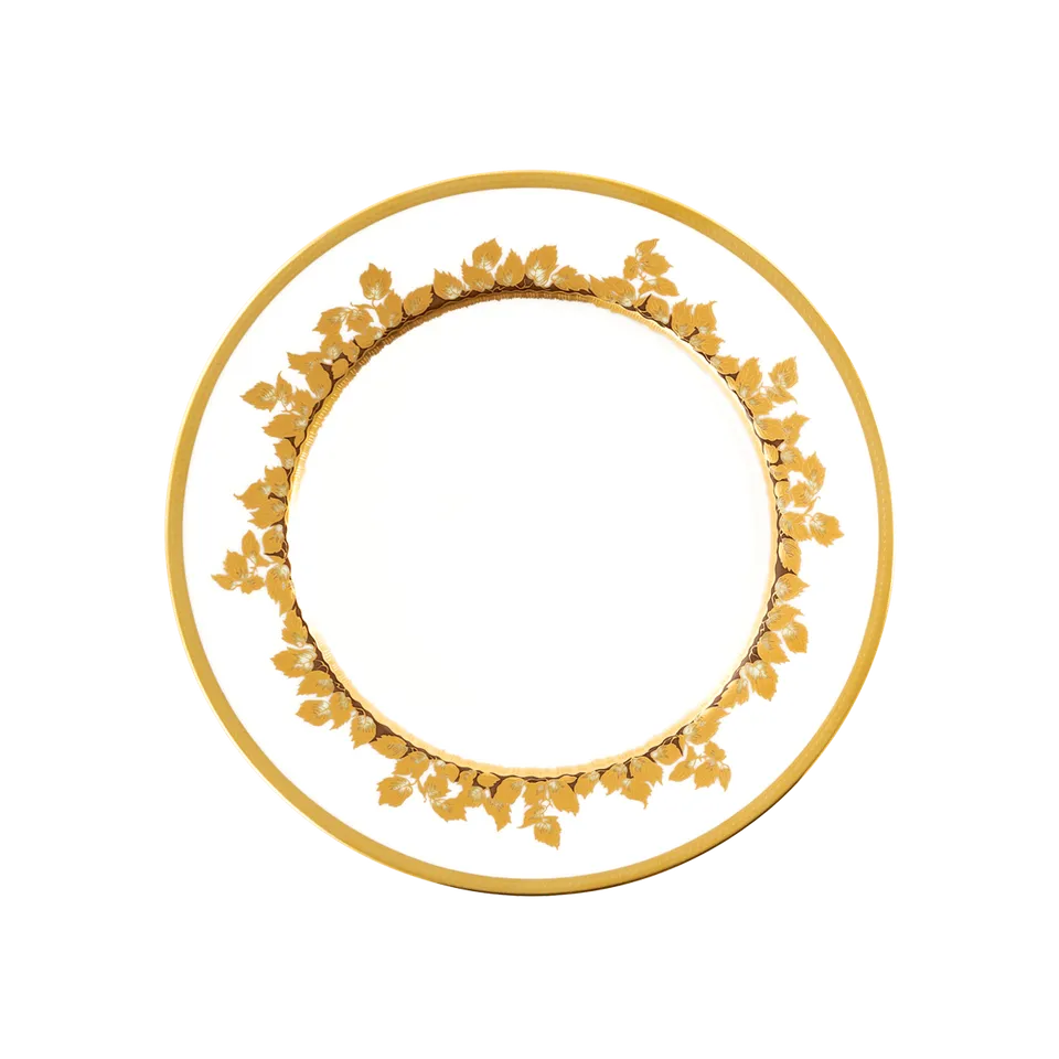 haviland-feuille-d-or-assiette-dessert-porcelaine-or image 1