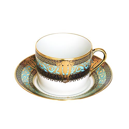 haviland-salon-murat-tasse-soucoupe-d-jeuner-bleu-ciel-or image 1