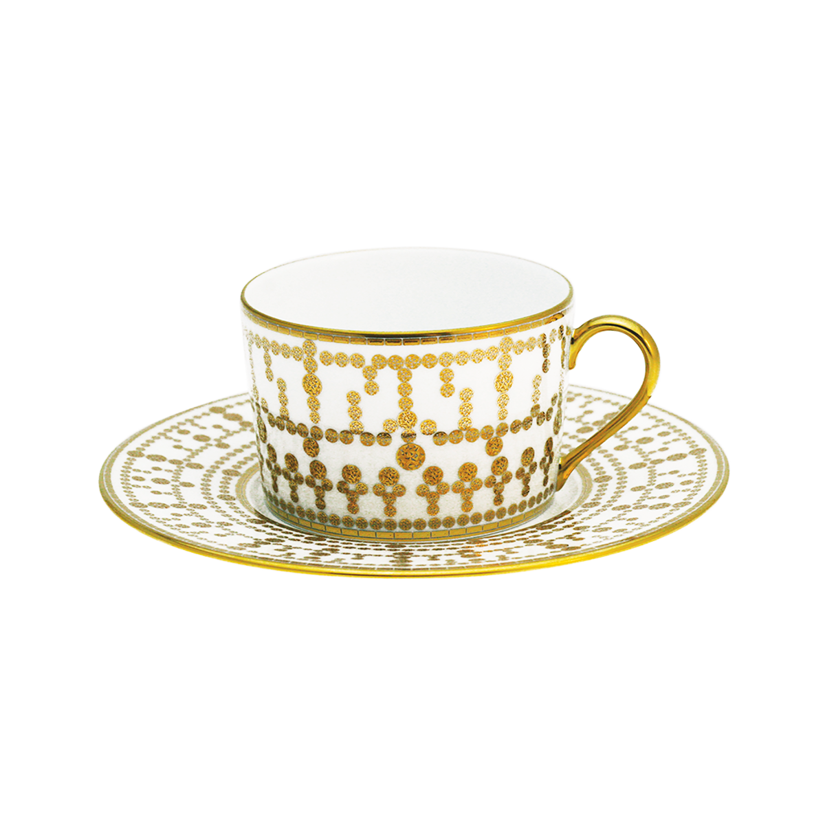haviland-tiara-tasse-th-soucoupe-blanc-or-porcelaine image 1