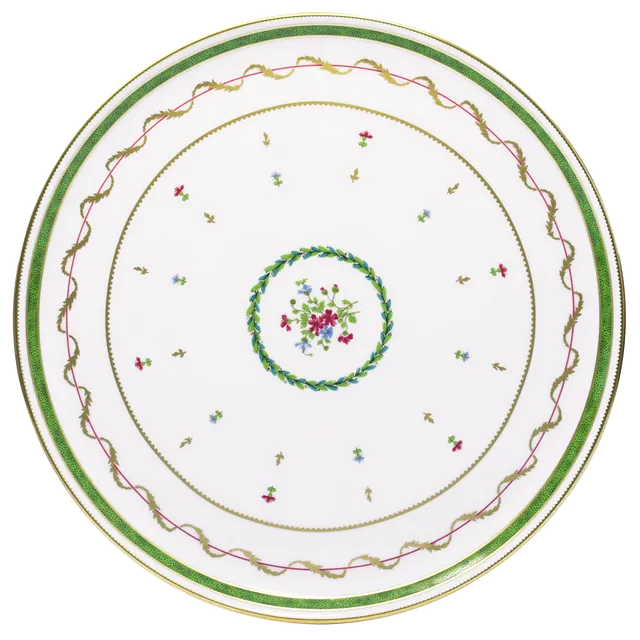 haviland-vieux-paris-vert-plat-tarte-porcelaine image 1