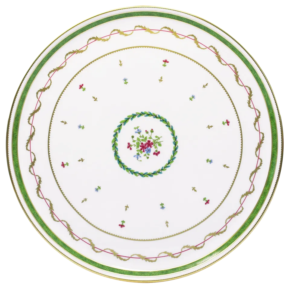 haviland-vieux-paris-vert-plat-tarte-porcelaine image 1