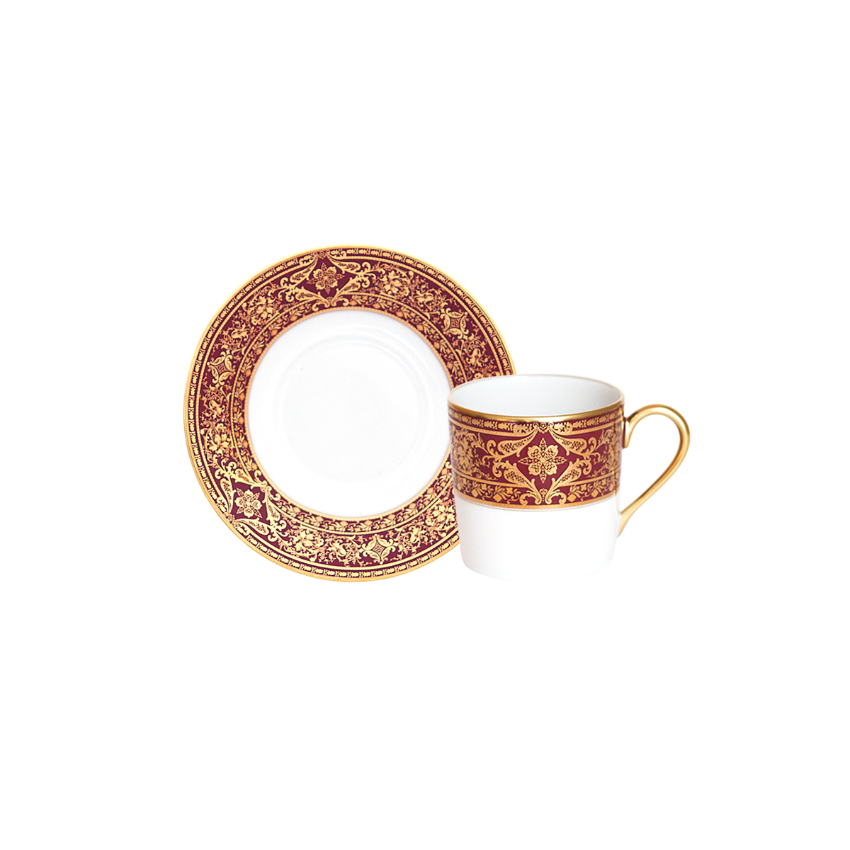 haviland-matignon-tasse-et-soucoupe-caf-porcelaine-cerise-or image 1