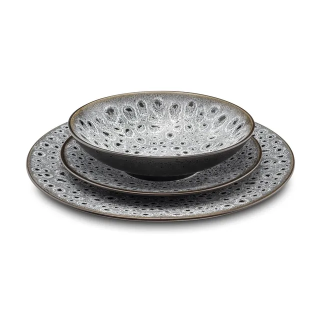 m-dard-de-noblat-n-o-service-18-assiettes-gr-s-gris image 1