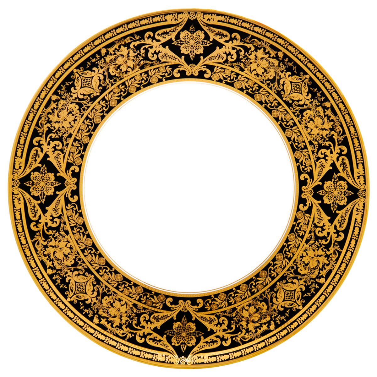 haviland-matignon-plat-rond-porcelaine-noir-or image 1