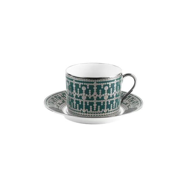 haviland-tiara-tasse-et-soucoupe-d-jeuner-bleu-paon-platine image 1