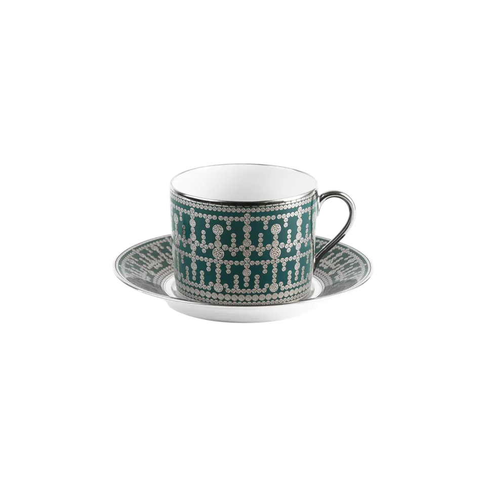 haviland-tiara-tasse-et-soucoupe-d-jeuner-bleu-paon-platine image 1