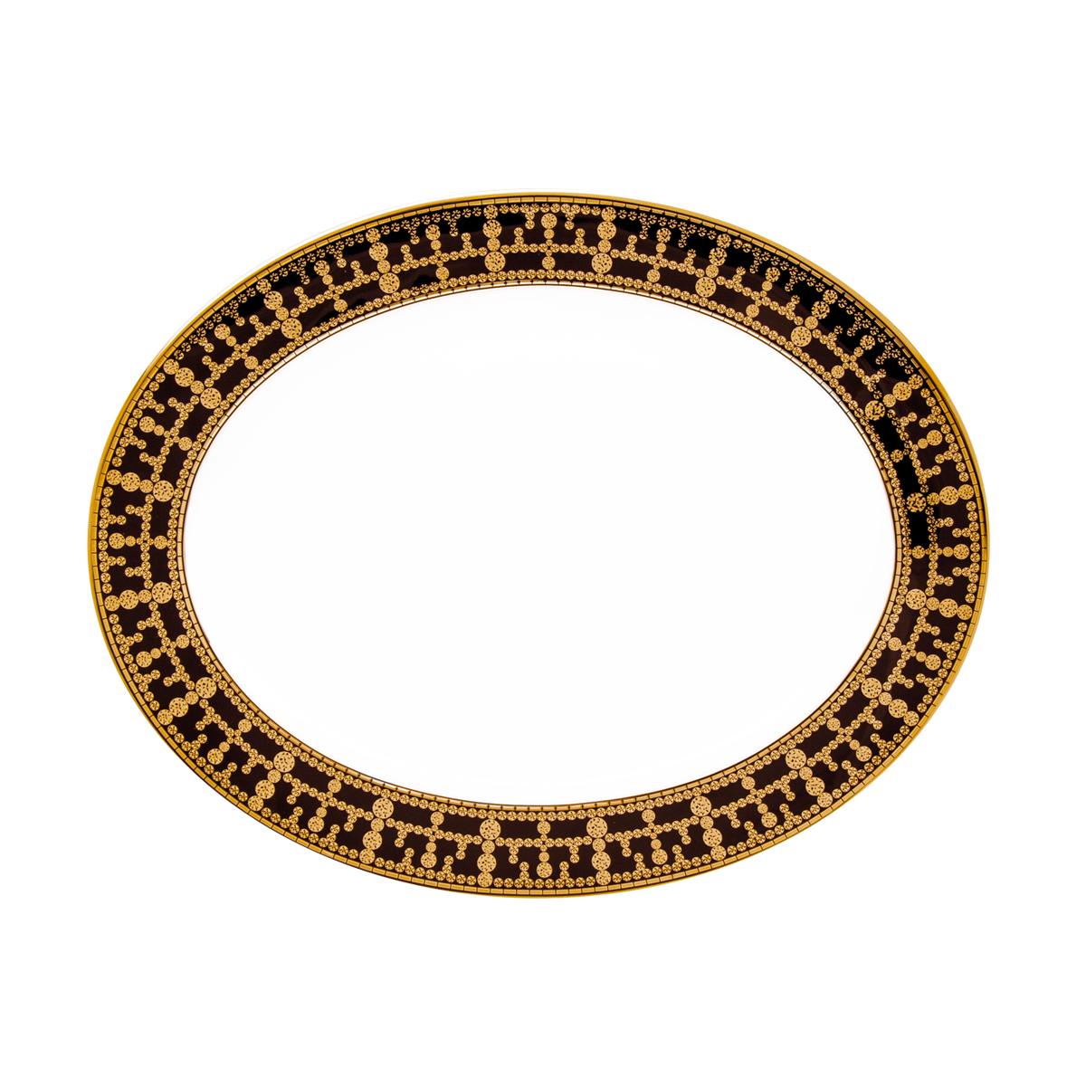 haviland-tiara-plat-ovale-noir-or-porcelaine-limoges image 1