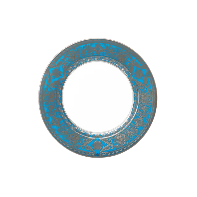 haviland-matignon-assiette-g-teau-bleu-piscine-platine image 1