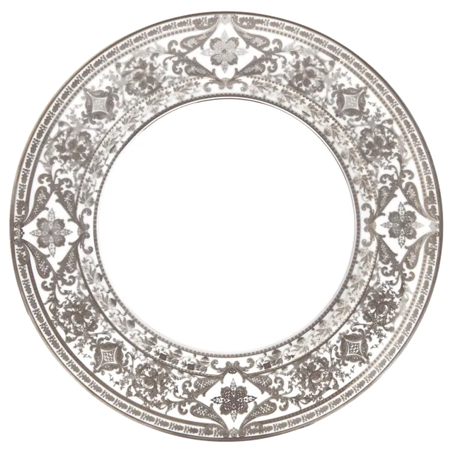 haviland-matignon-plat-rond-porcelaine-blanc-platine image 1