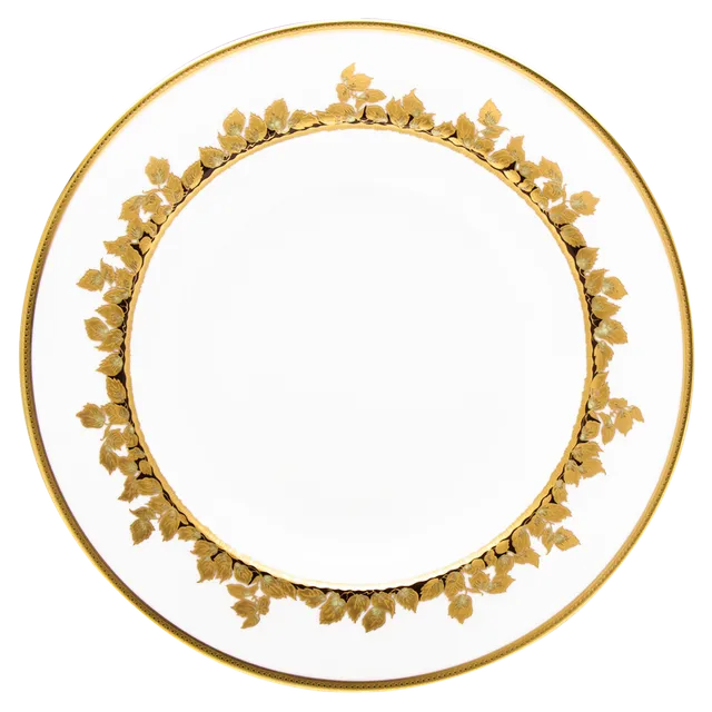 haviland-feuille-d-or-plat-tarte-porcelaine-limoges-dor image 1
