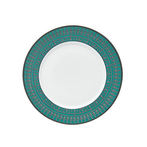 haviland-tiara-assiette-dessert-porcelaine-bleu-paon-platine image 1