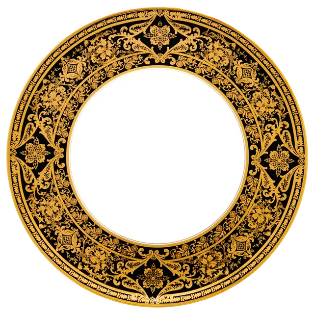 haviland-matignon-plat-rond-porcelaine-noir-or image 1