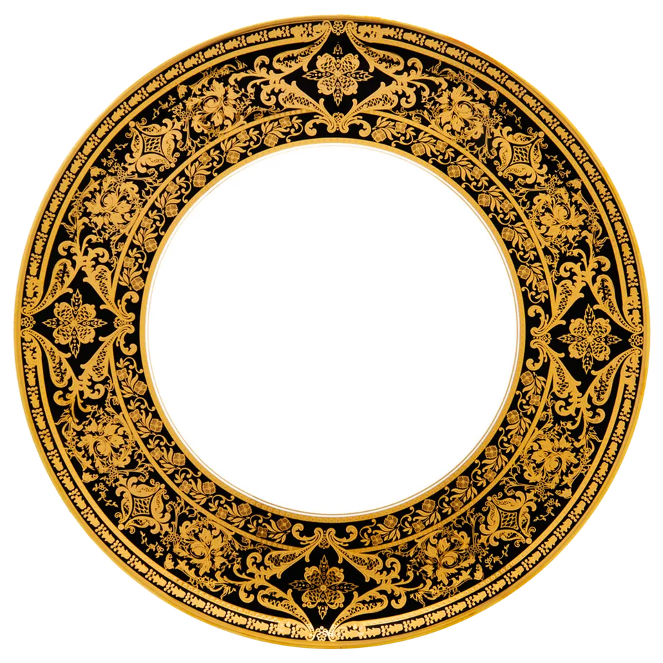 haviland-matignon-plat-rond-porcelaine-noir-or image 1