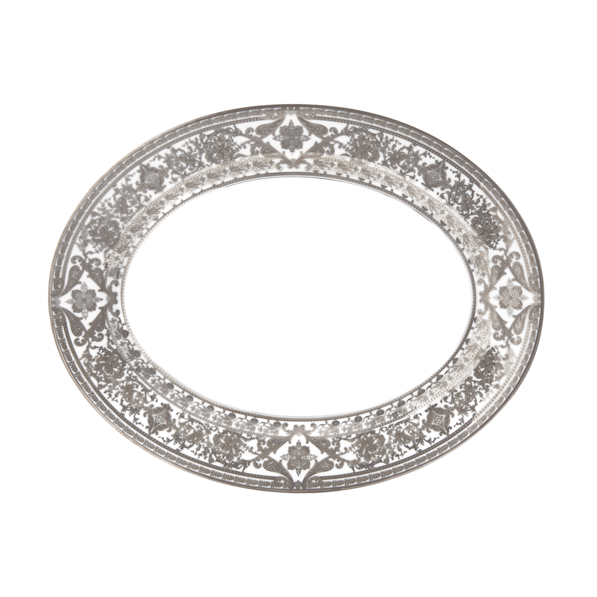 haviland-matignon-plat-ovale-porcelaine-blanc-platine image 1