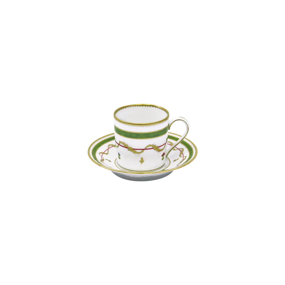 haviland-vieux-paris-vert-tasse-expresso-et-soucoupe-porcelaine image 1