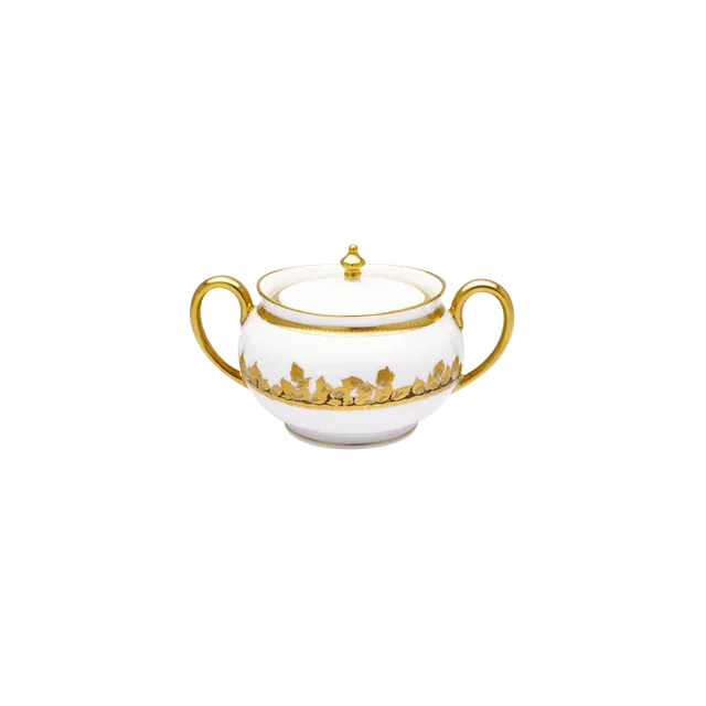 haviland-feuille-d-or-sucrier-porcelaine-dor-limoges image 1