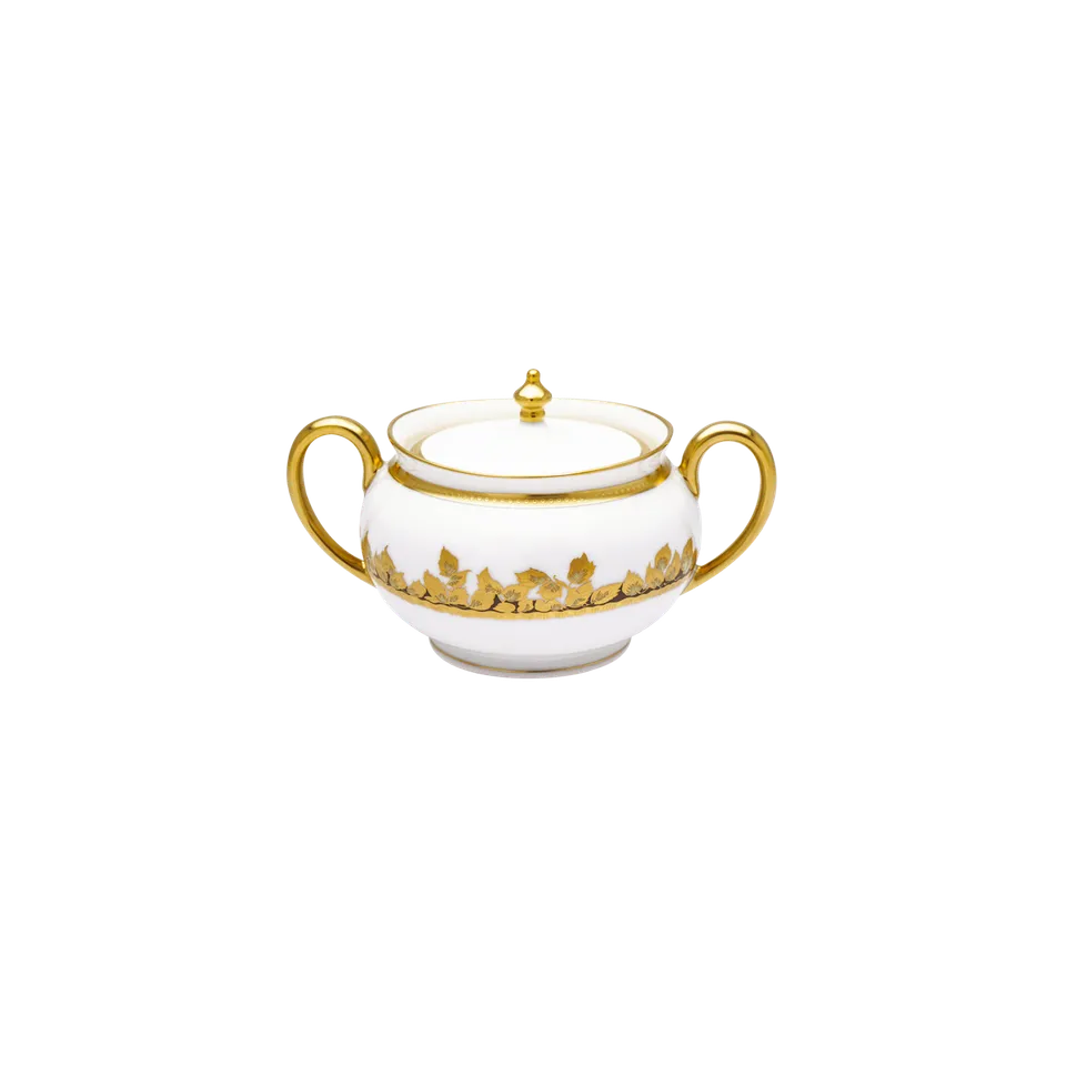 haviland-feuille-d-or-sucrier-porcelaine-dor-limoges image 1