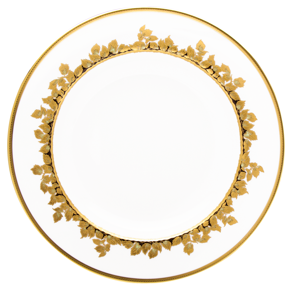 haviland-feuille-d-or-plat-rond-creux-porcelaine-or image 1