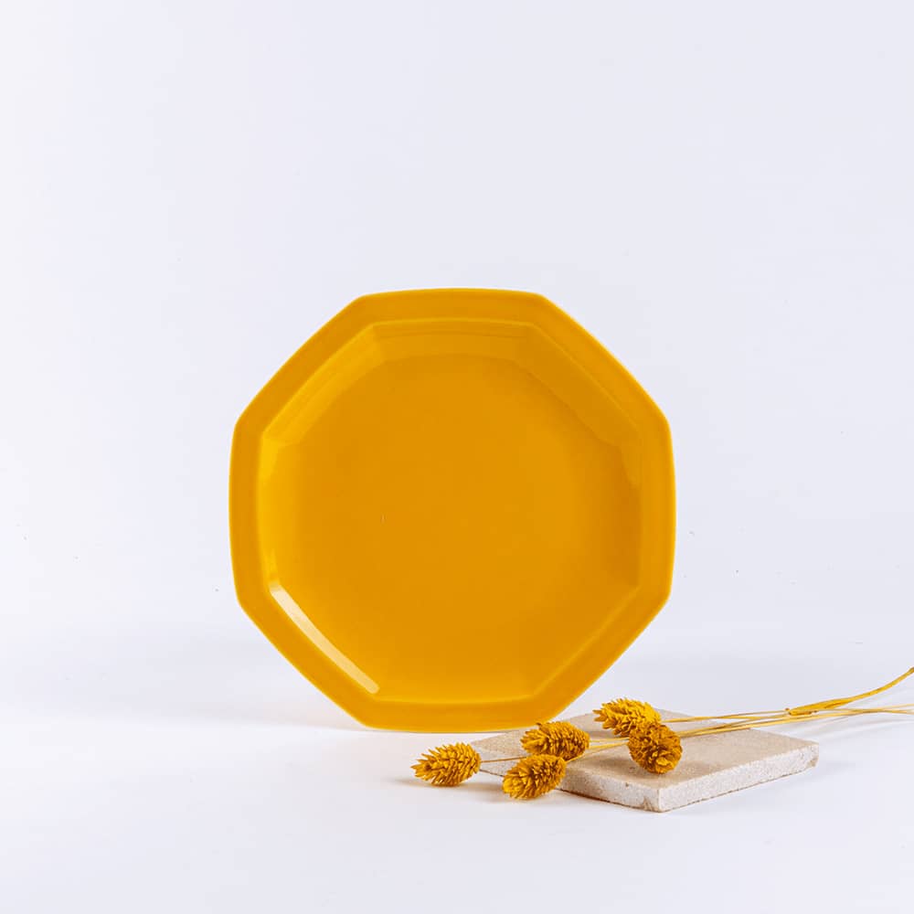 ogre-la-fabrique-assiette-dessert-porcelaine-jaune-moutarde-19-cm image 1