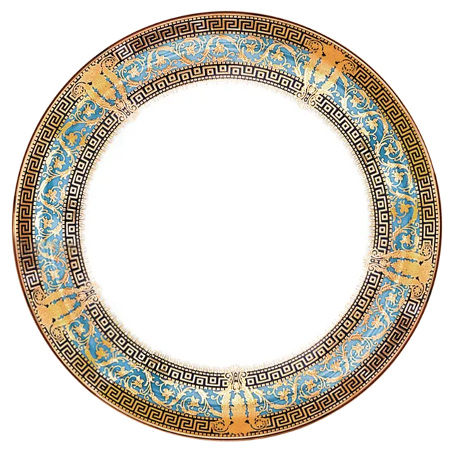 haviland-salon-murat-plat-tarte-porcelaine-bleu-ciel-or image 1