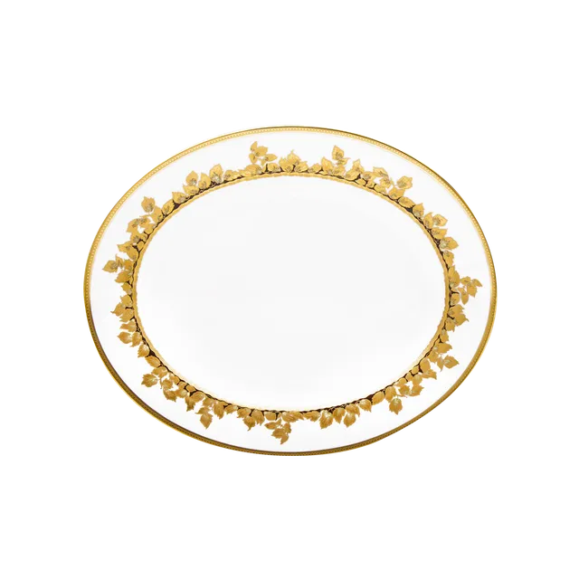 haviland-feuille-d-or-plat-ovale-porcelaine-limoges image 1
