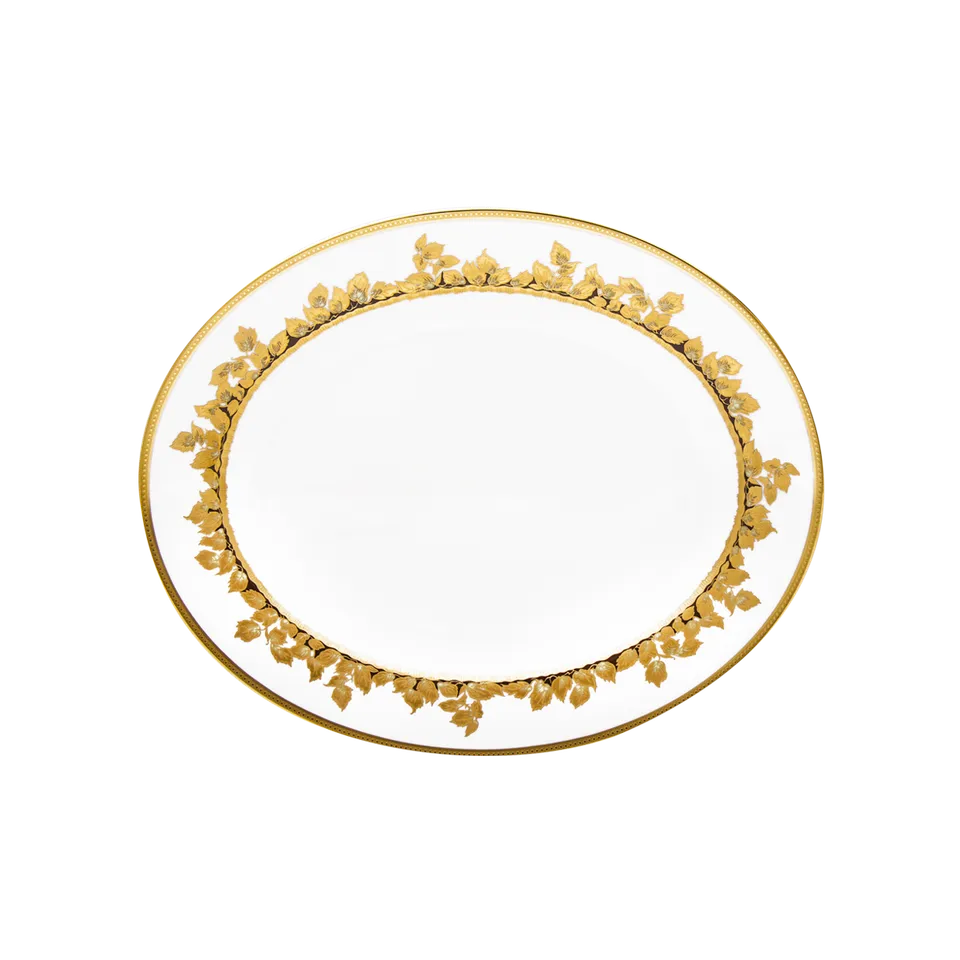haviland-feuille-d-or-plat-ovale-porcelaine-limoges image 1