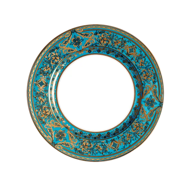 haviland-matignon-assiette-dessert-bleu-piscine-or-porcelaine image 1