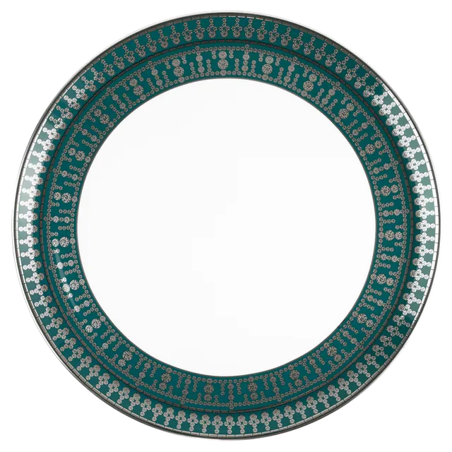 haviland-tiara-plat-tarte-porcelaine-bleu-paon-platine image 1