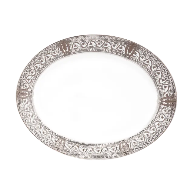haviland-salon-murat-plat-ovale-blanc-platine-porcelaine image 1