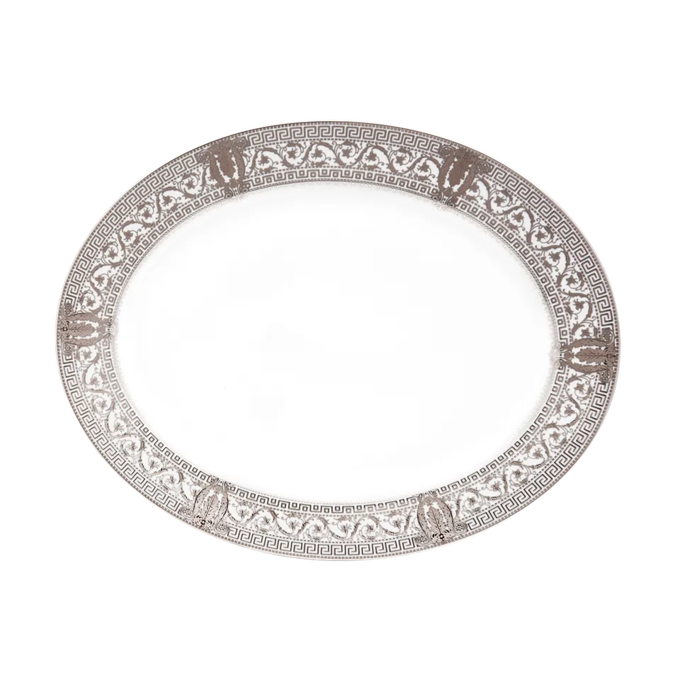 haviland-salon-murat-plat-ovale-blanc-platine-porcelaine image 1