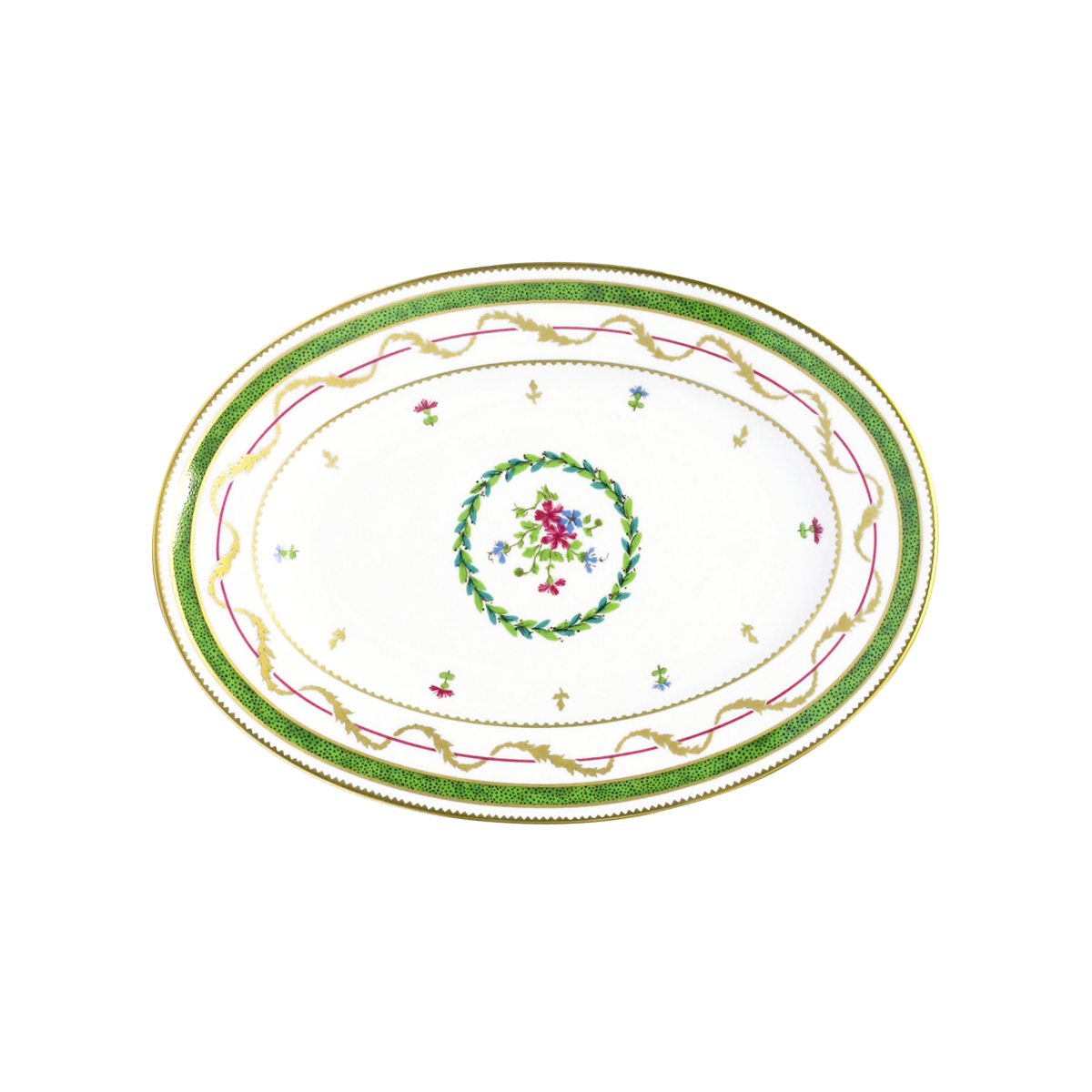 haviland-vieux-paris-vert-ravier-porcelaine-vert-et-or image 1