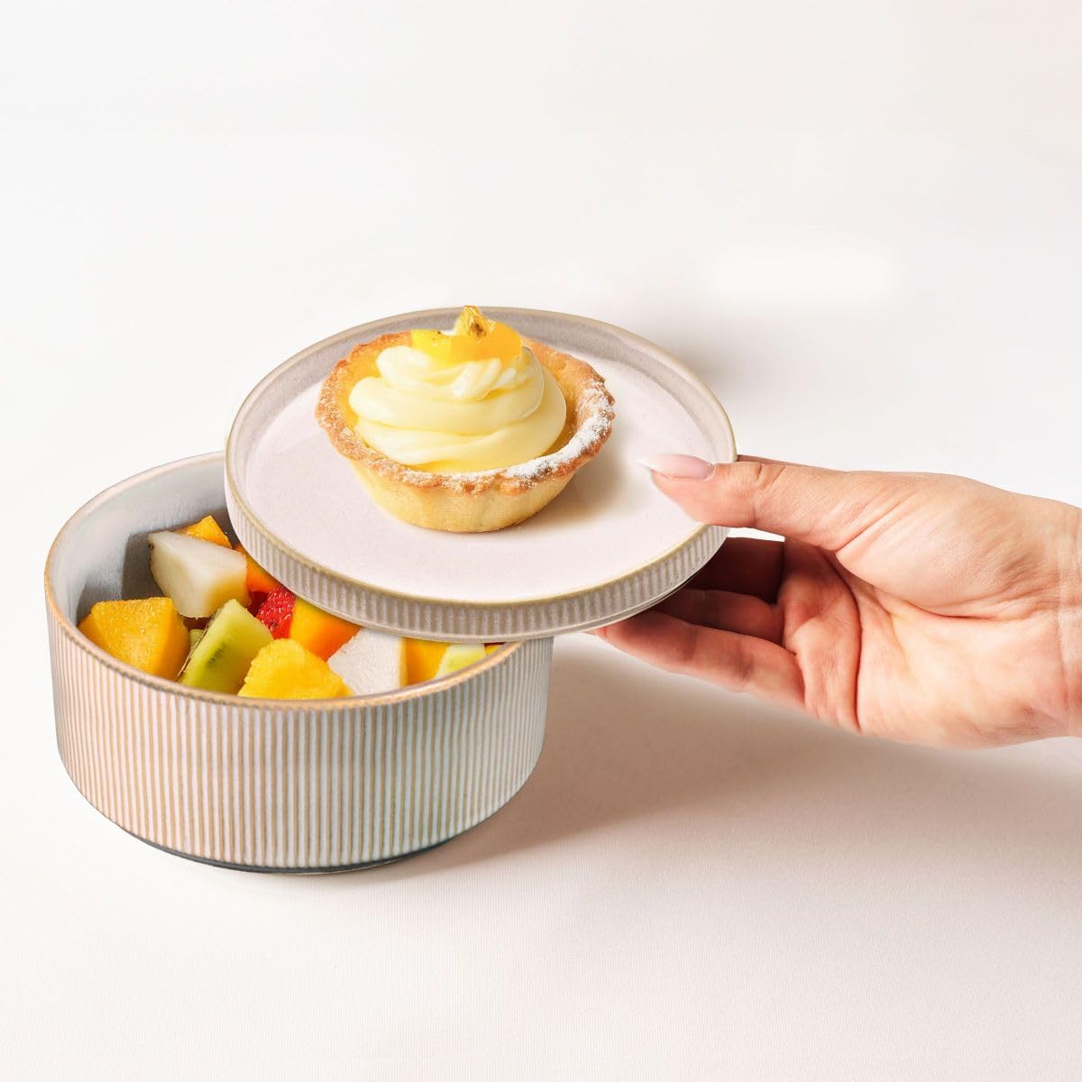m-dard-de-noblat-agora-assiette-cocktail-16-5-cm-beige-lot-6-gr-s image 2