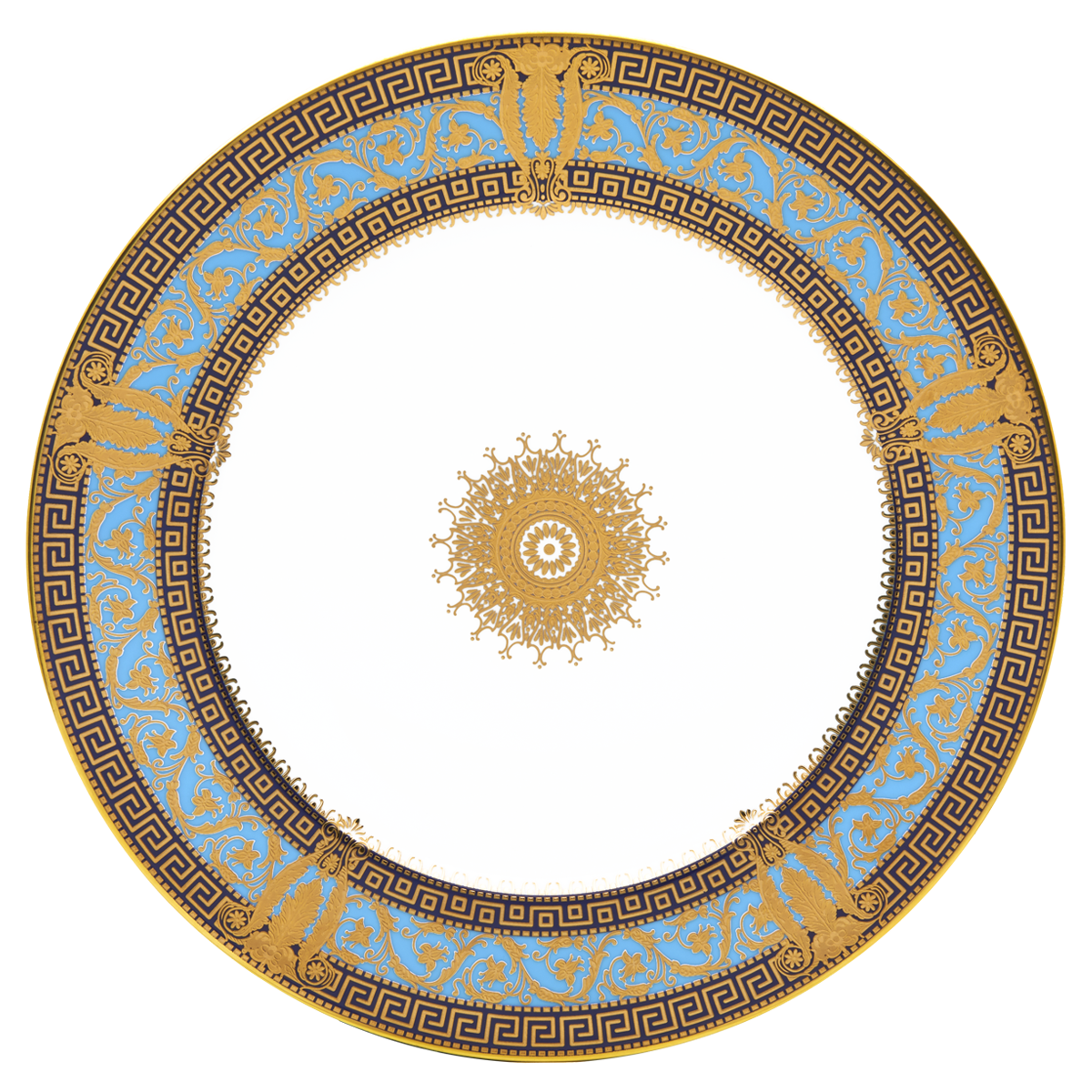 haviland-salon-murat-assiette-pr-sentation-porcelaine-bleu-ciel-or image 1