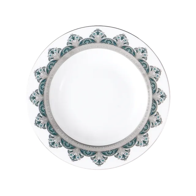 haviland-r-ves-du-nil-assiette-creuse-vert-platine image 1