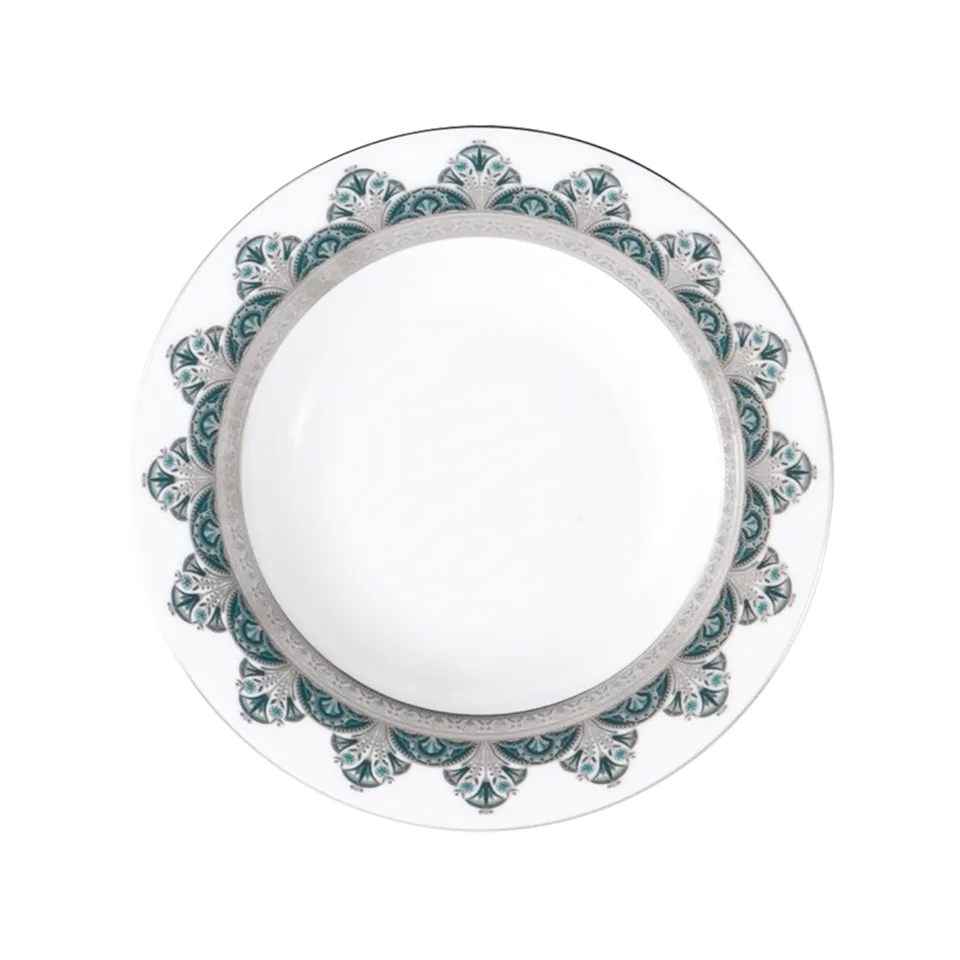 haviland-r-ves-du-nil-assiette-creuse-vert-platine image 1