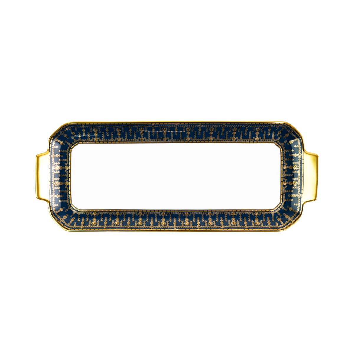 haviland-tiara-plat-cake-porcelaine-bleu-de-prusse-or image 1