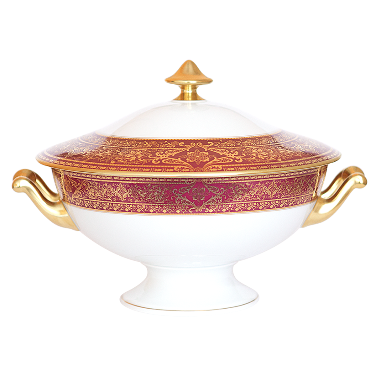 haviland-matignon-soupi-re-porcelaine-cerise-et-or image 1