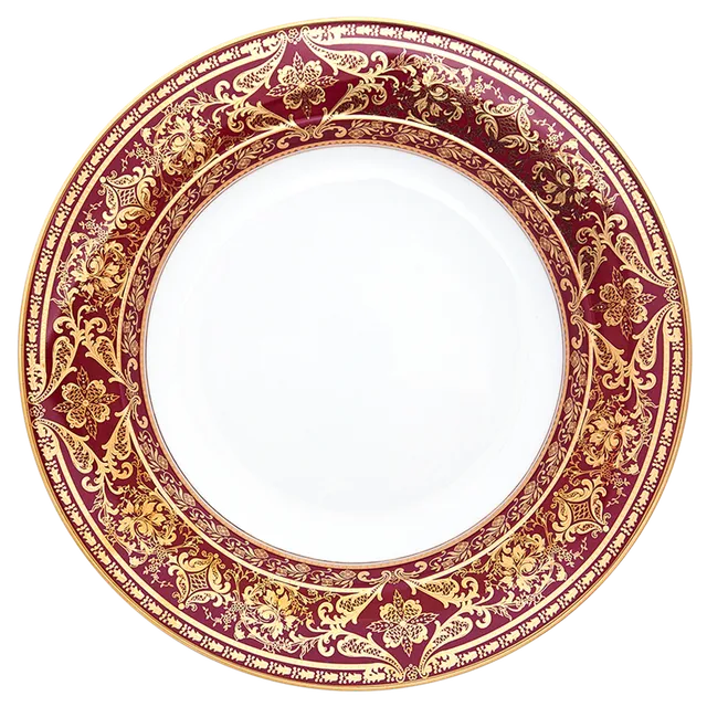 haviland-matignon-plat-rond-creux-porcelaine-cerise-or image 1