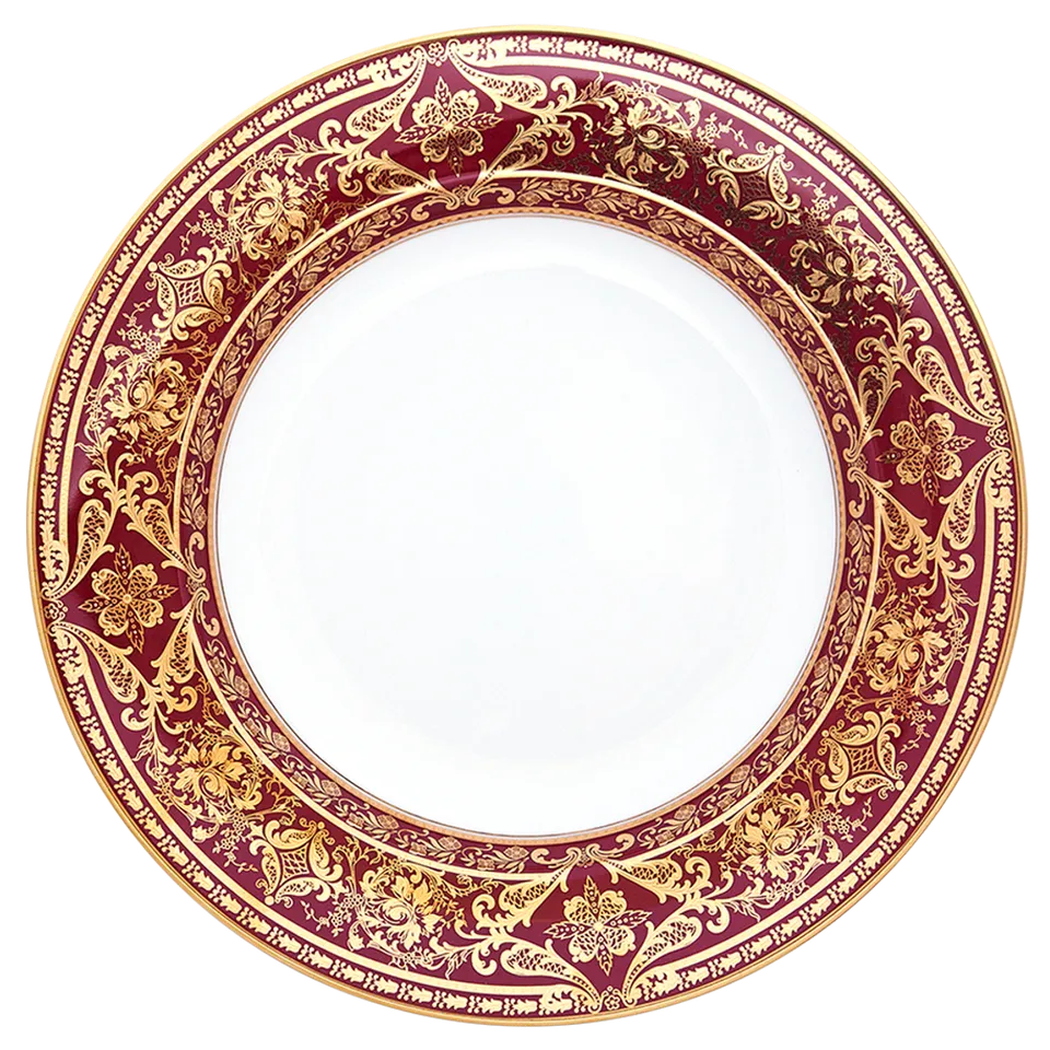 haviland-matignon-plat-rond-creux-porcelaine-cerise-or image 1