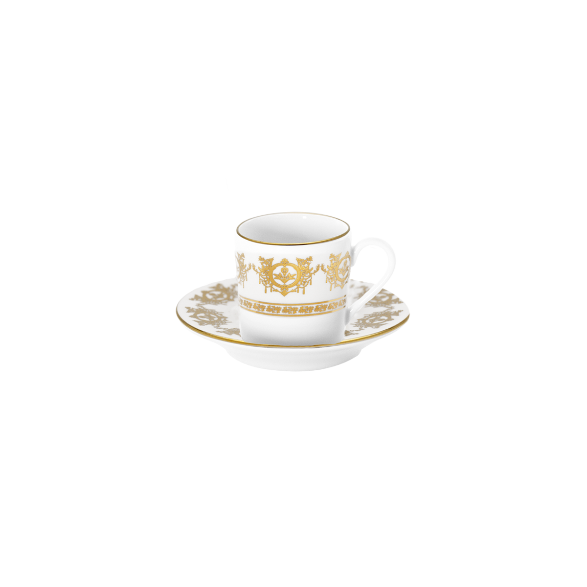 haviland-ritz-imp-rial-tasse-caf-soucoupe-blanche-porcelaine image 1