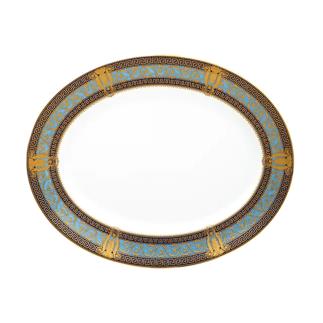 haviland-salon-murat-plat-ovale-porcelaine-bleu-ciel-or image 1