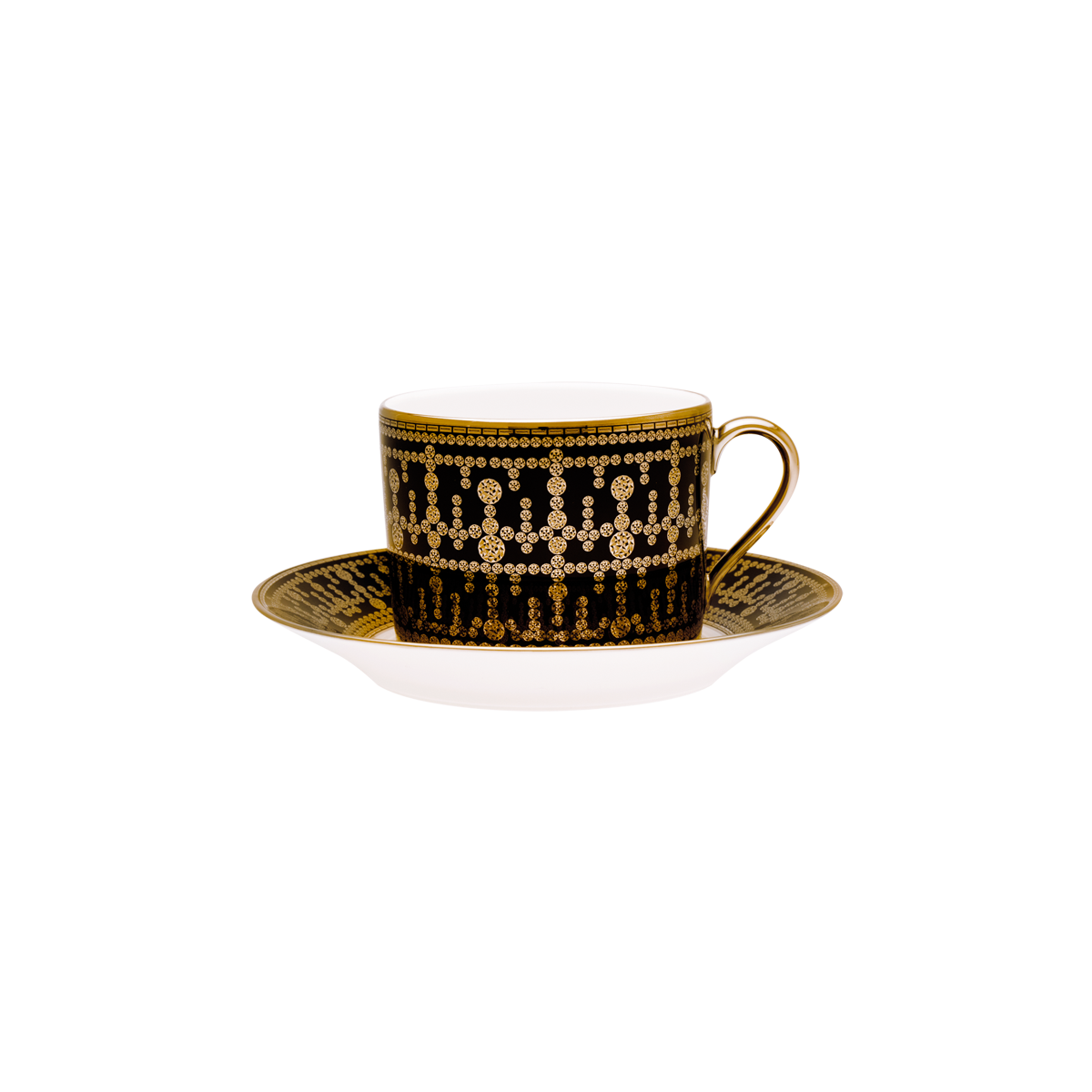 haviland-tiara-tasse-d-jeuner-et-soucoupe-noir-or-porcelaine image 1