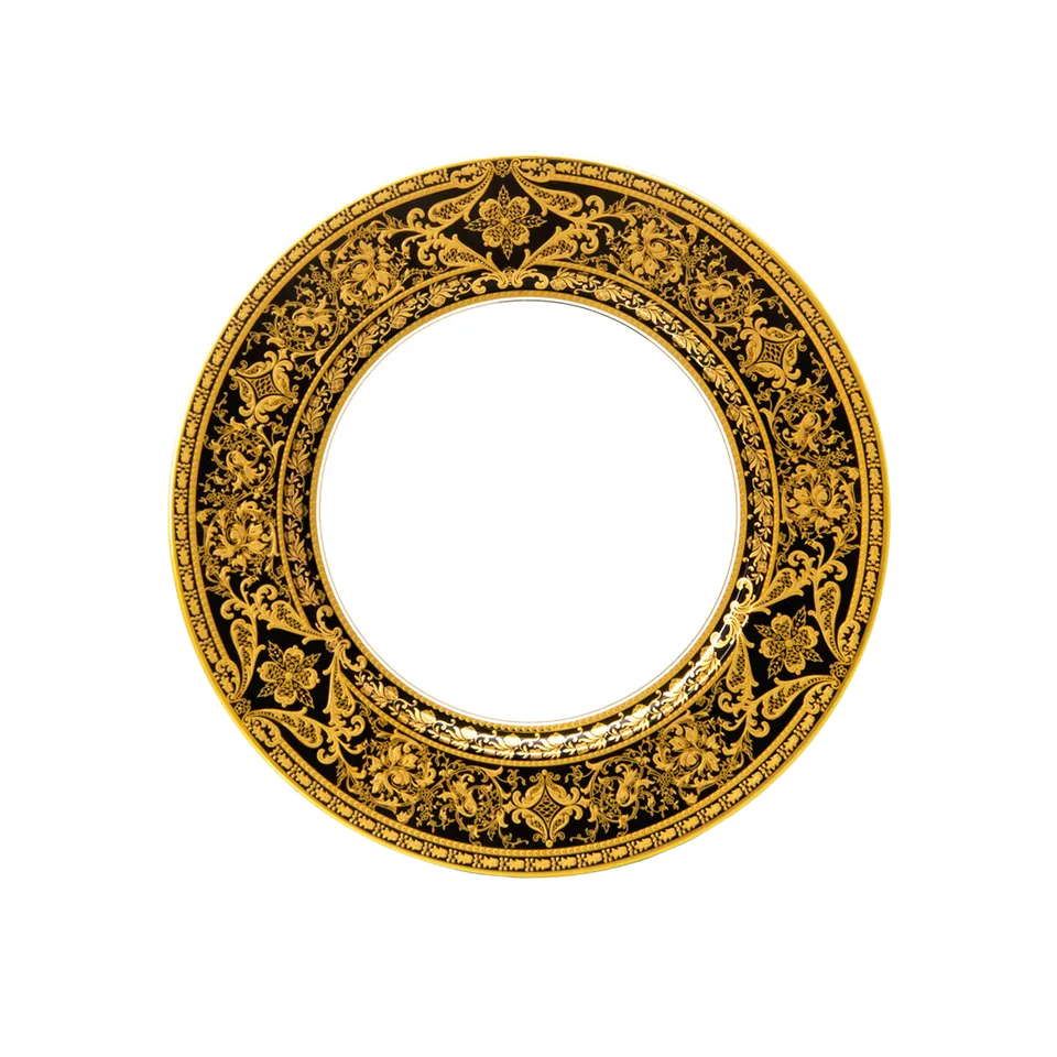 haviland-matignon-assiette-dessert-noir-or-porcelaine image 1