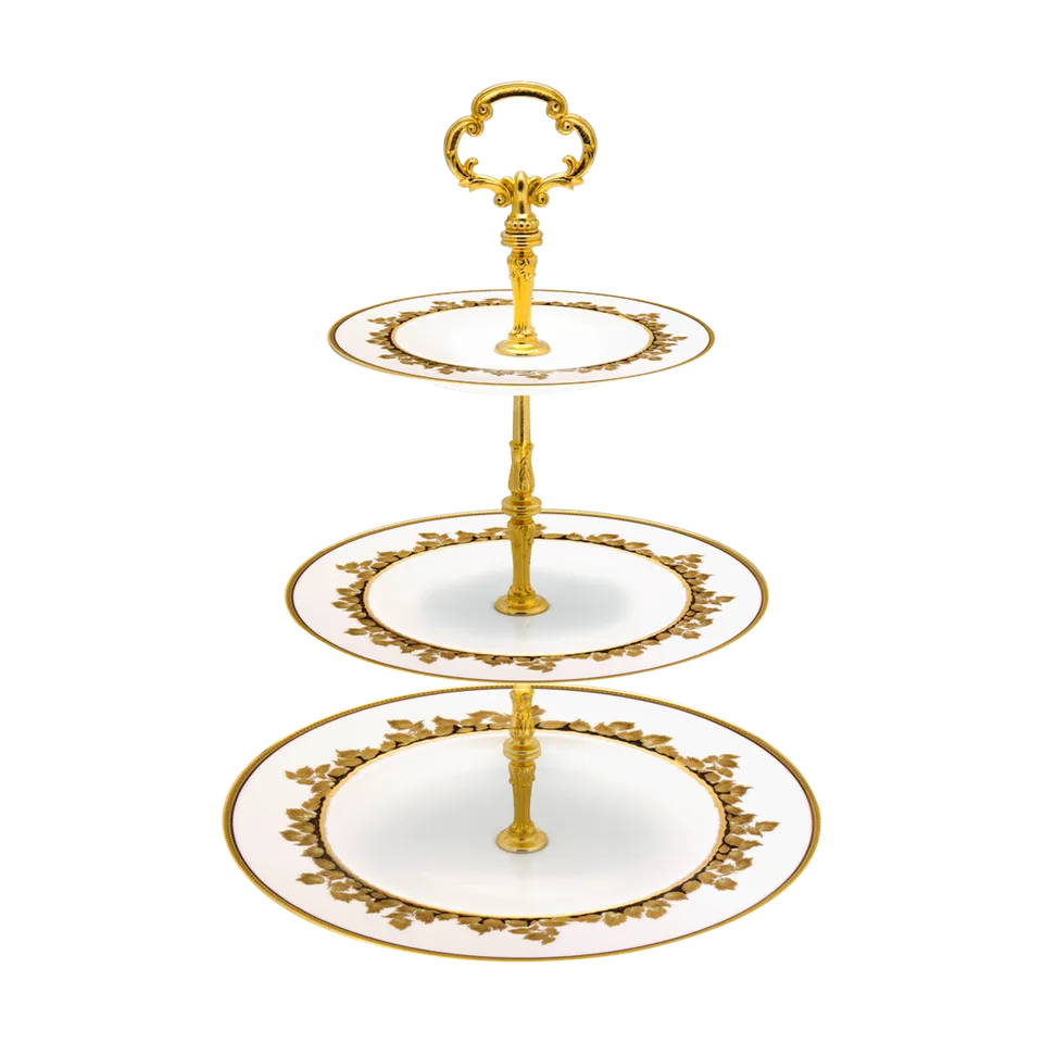 haviland-feuille-d-or-serviteur-3-tages-porcelaine image 1