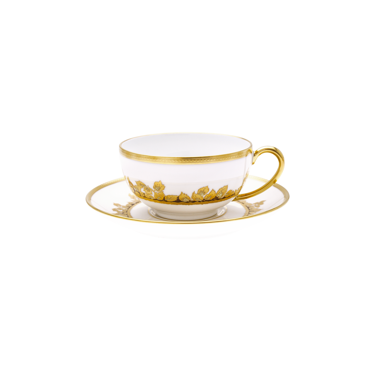 haviland-feuille-d-or-tasse-d-jeuner-porcelaine-blanc-or image 1
