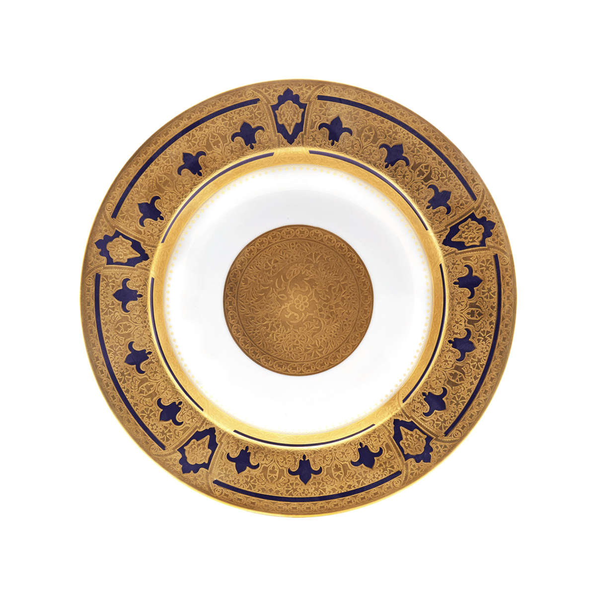 haviland-grand-apparat-assiette-creuse-bleu-de-four-or image 1