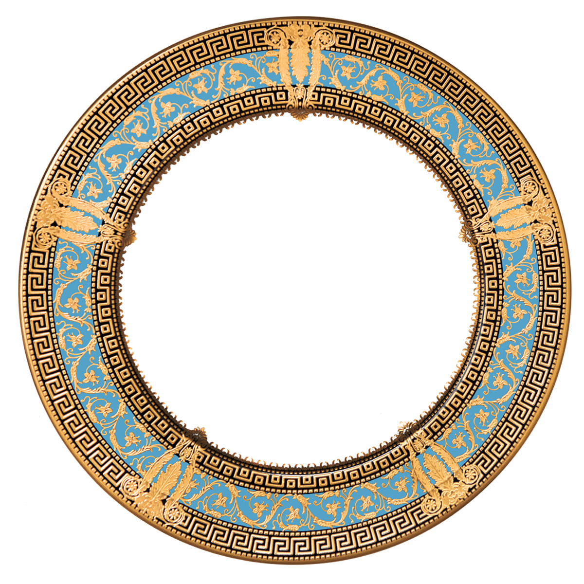 haviland-salon-murat-plat-rond-bleu-ciel-or image 1