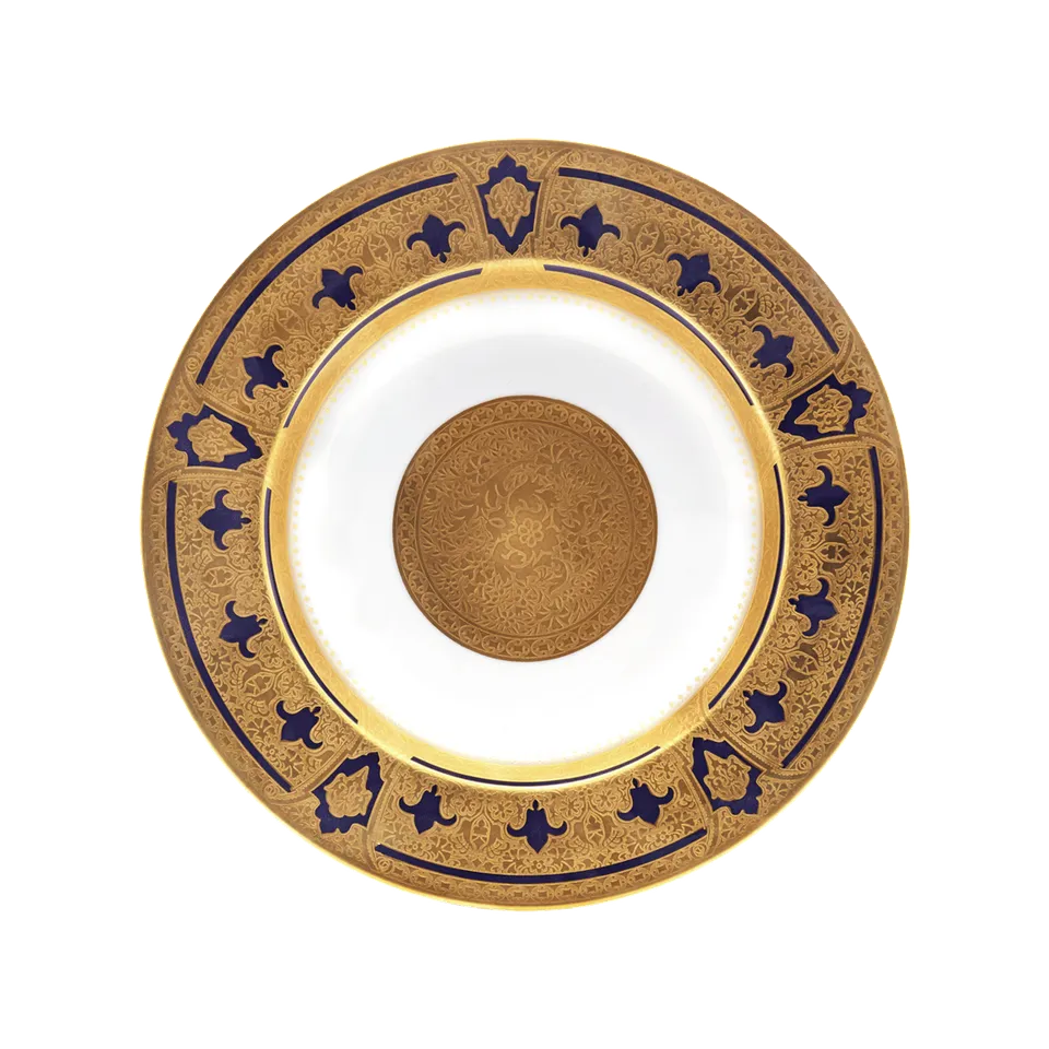 haviland-grand-apparat-assiette-creuse-bleu-de-four-or image 1