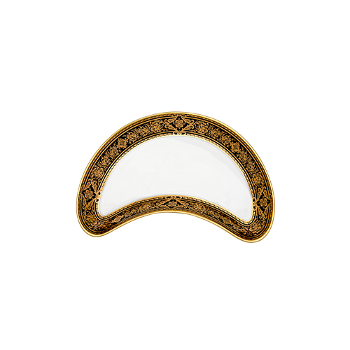haviland-matignon-assiette-salade-demi-lune-noir-or-porcelaine image 1